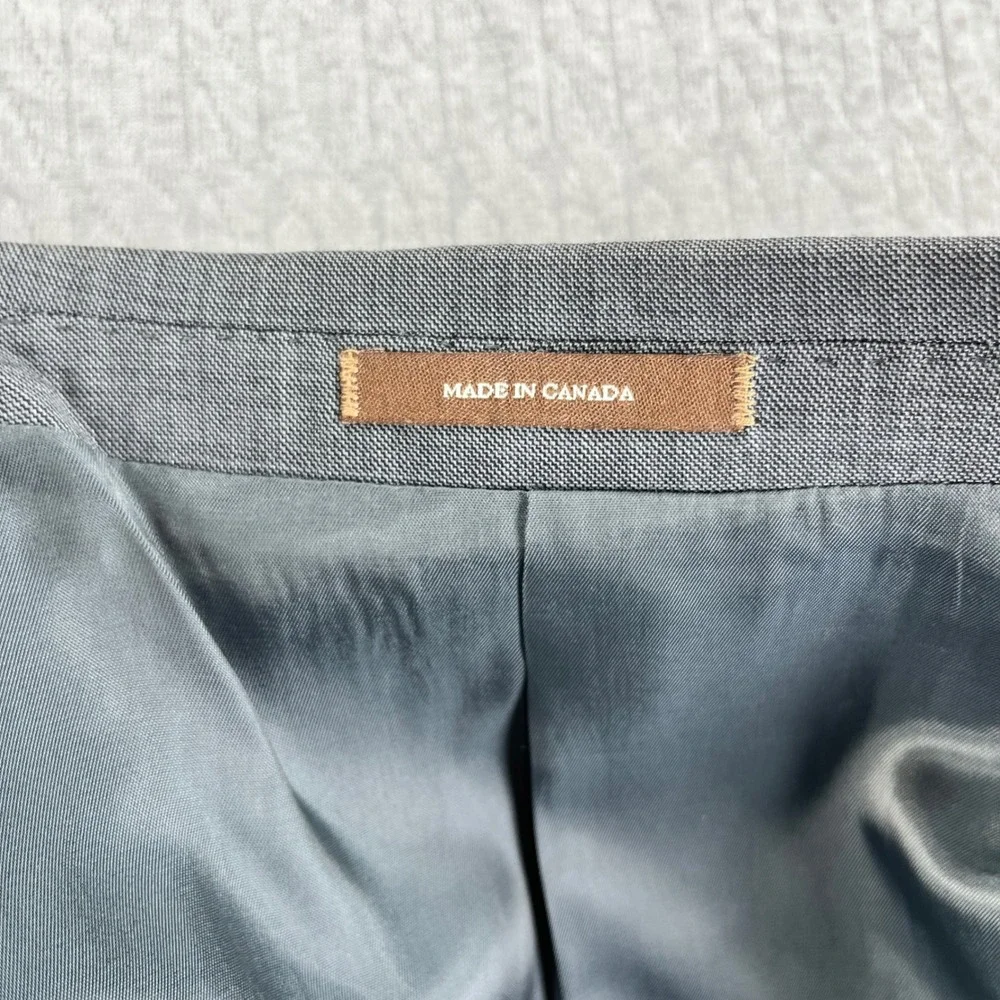 Peter Millar Suit Jacket Blazer Mens 46R Gray Pure Virgin Wool Two Button Blazer